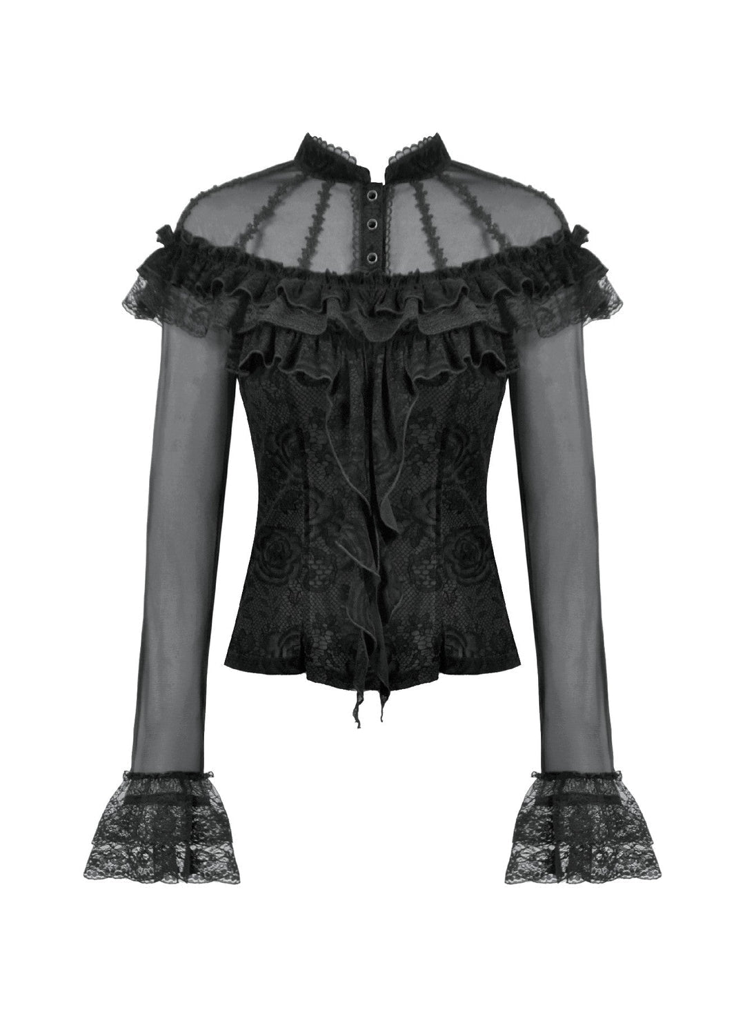 Sheer Off The Shoulder Lace Blouse
