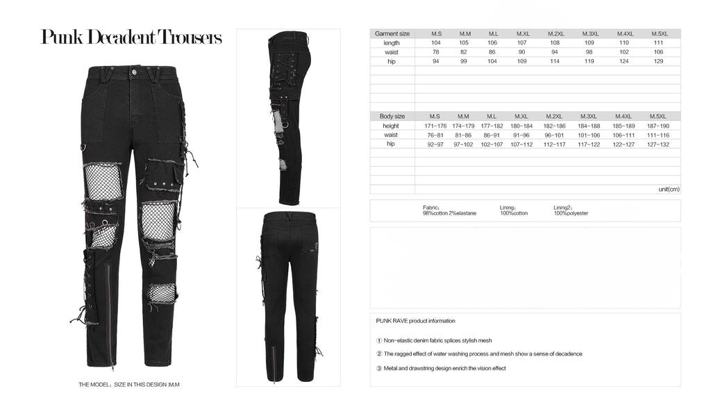 Punk Net Cutout Trousers