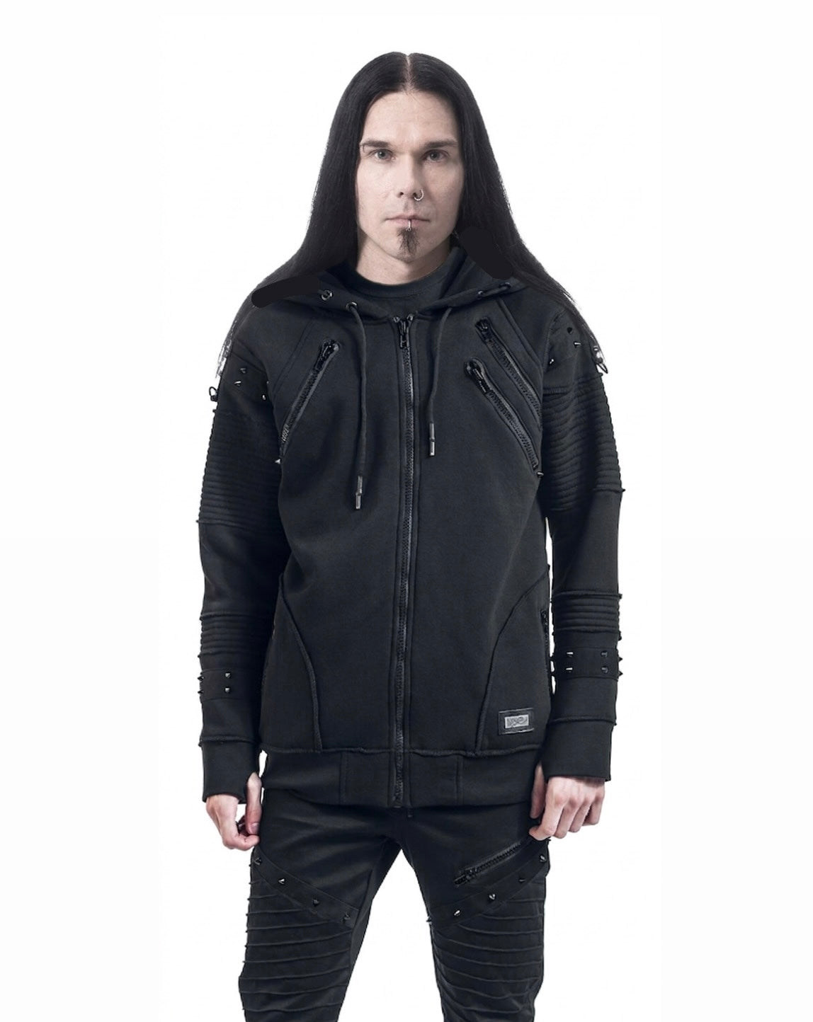 Unisex Spiked Zip Hoody