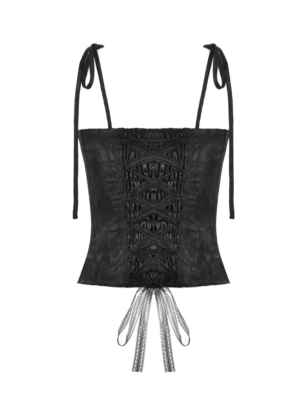 Lace Frill Ribbon Corset Top