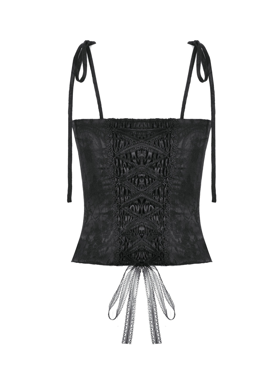 Lace Frill Ribbon Corset Top