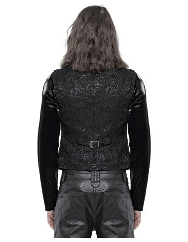 Red Ribcage Style Button Waistcoat