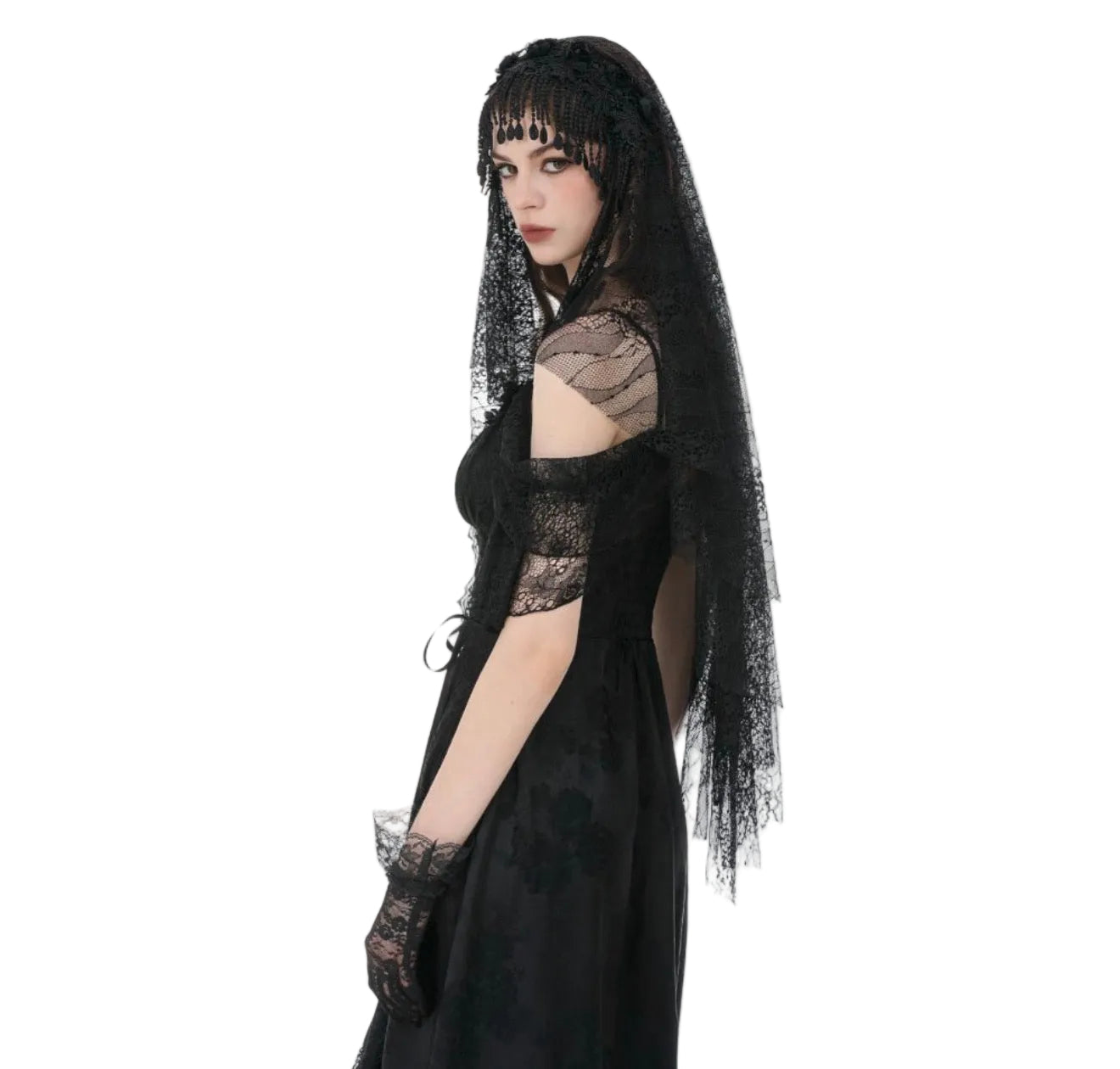 Fringe Patterned Net Veil