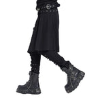 Ripped Punk Trousers With Half Skirt