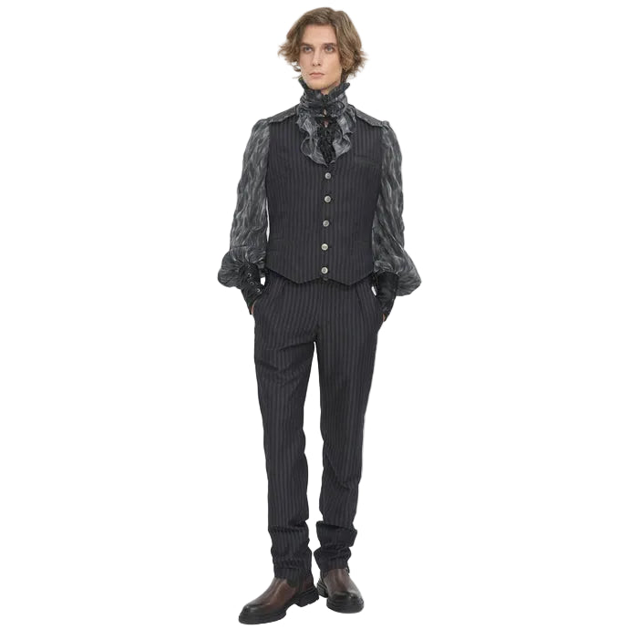 Pinstripe Button Trousers