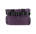 Black & Purple Stripe Handcuff Eyelet Handbag