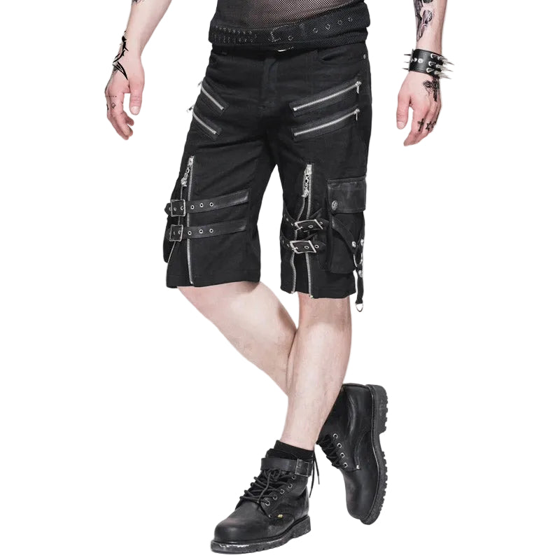 Zip Buckle Punk Shorts