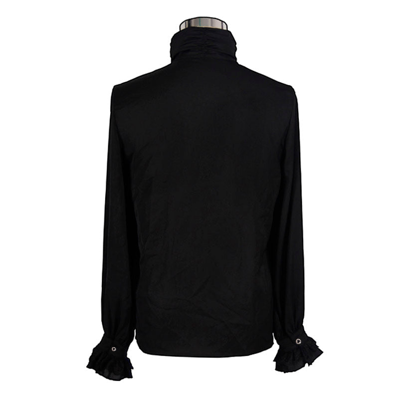 Black Victorian Chiffon Ruffle Shirt
