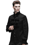 Black Victorian Chiffon Ruffle Shirt