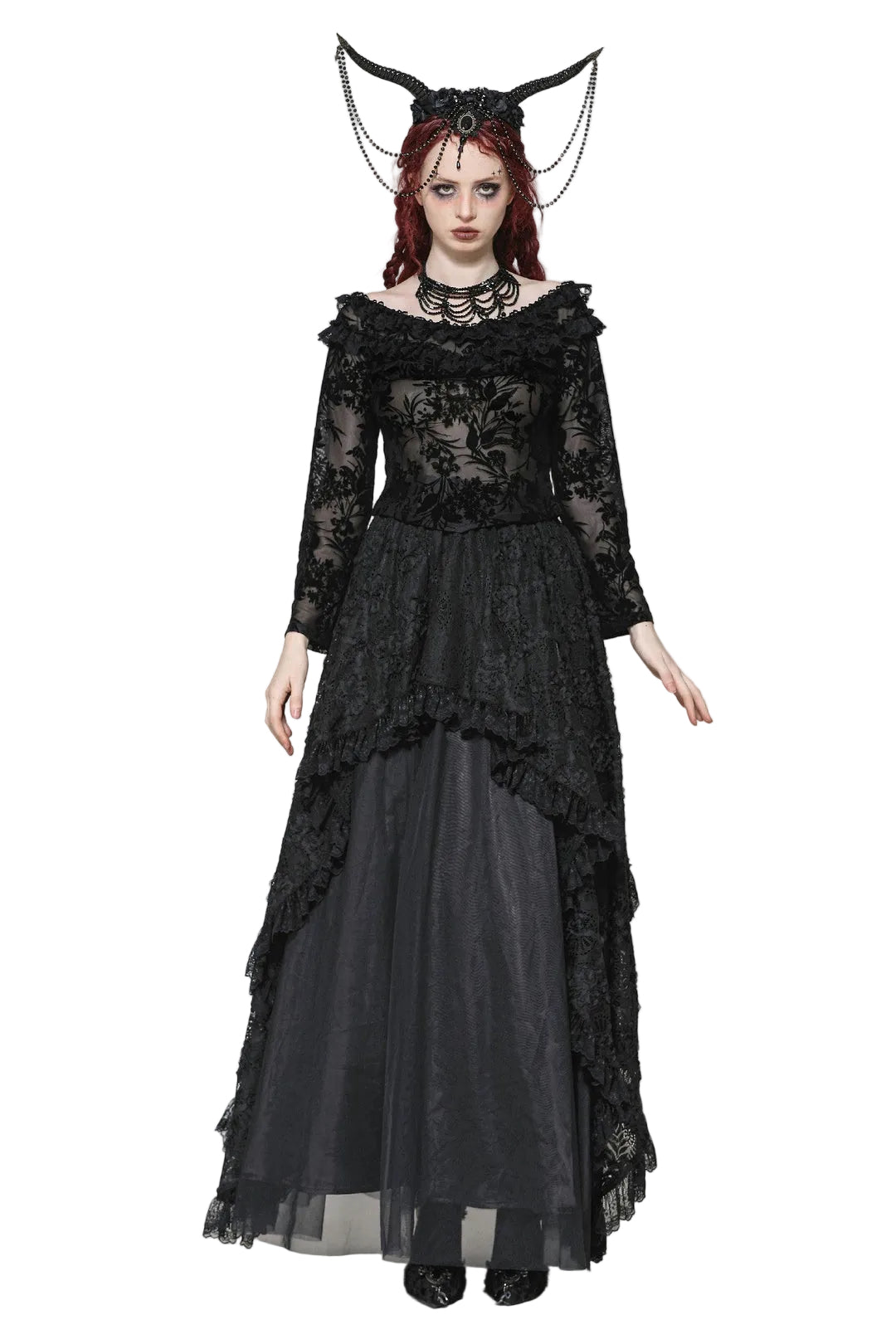 Flower Vine Bardot Frill Blouse