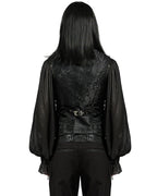 Red Lace Up Brocade Waistcoat