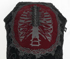Ribcage Coffin Shape Velvet Cushion
