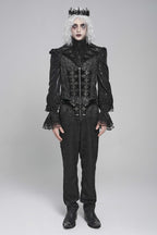 Men’s Jacquard Velvet Tailed Gothic Waistcoat
