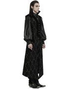 Long Flocked Velvet Waistcoat Jacket