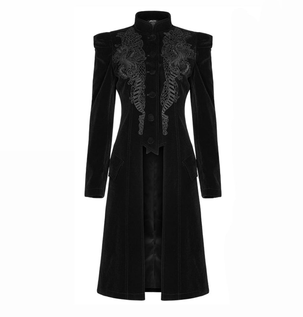 Mid Length Elegant Velvet Gothic Coat