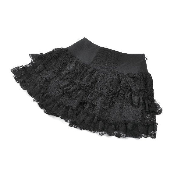Ruffle Double Buckle Eyelet Strap Mini Skirt