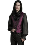 Red Lace Up Brocade Waistcoat