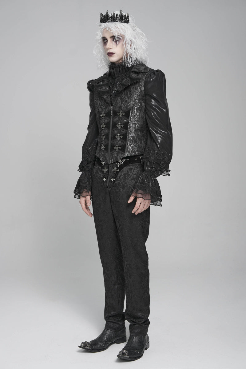 Men’s Jacquard Velvet Tailed Gothic Waistcoat