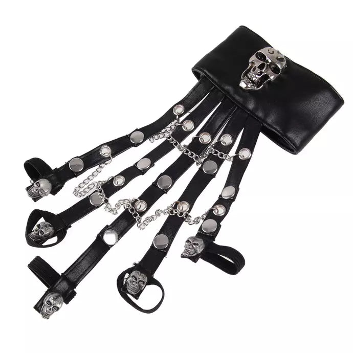 Men’s Skeleton Skull Chain Hand Claw Glove