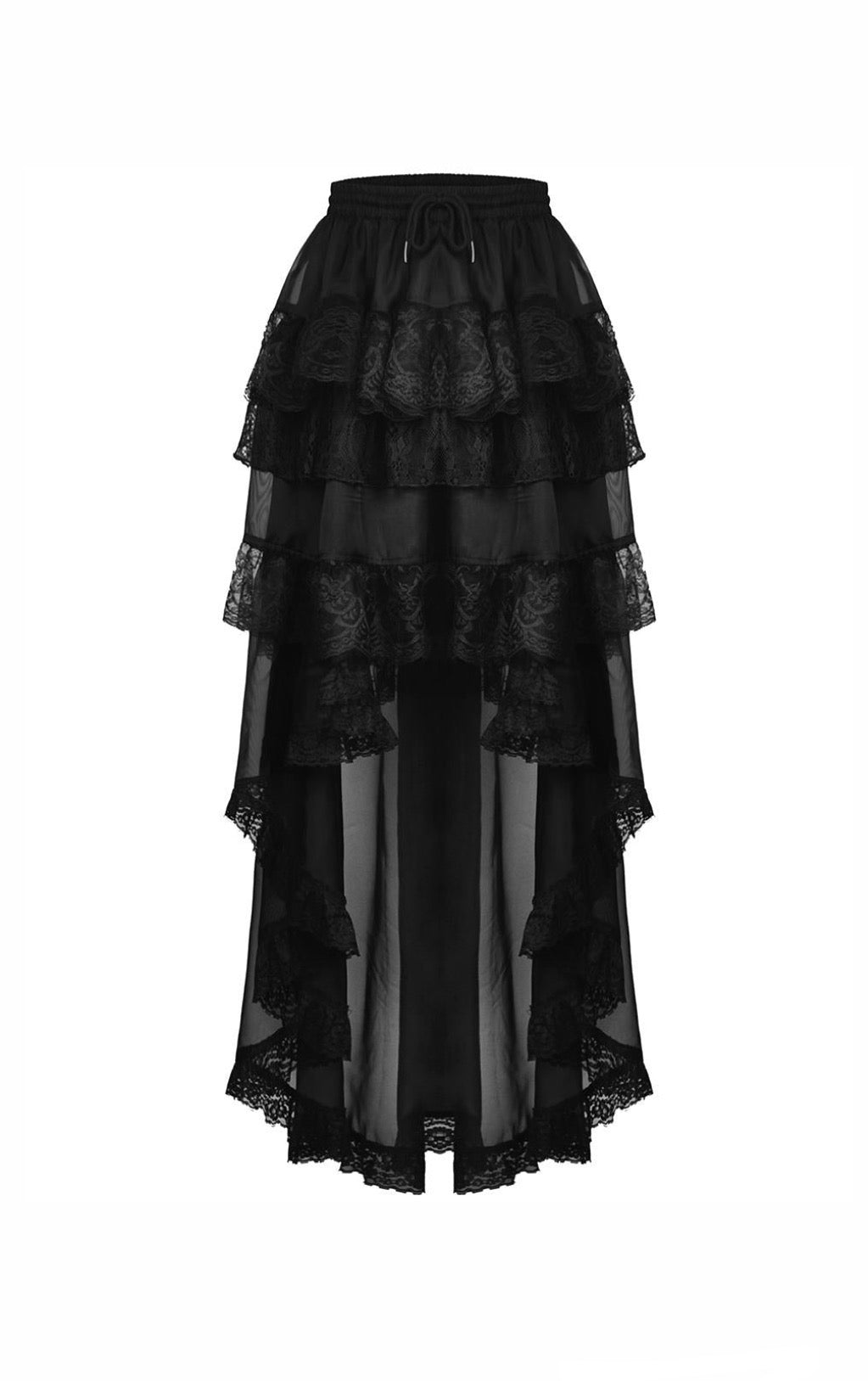 Pleated Hi-Lo Petticoat Skirt