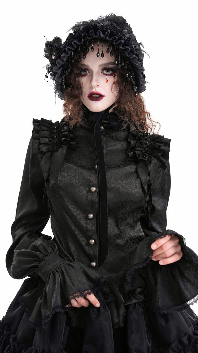 Frilly High Neck Doll Blouse