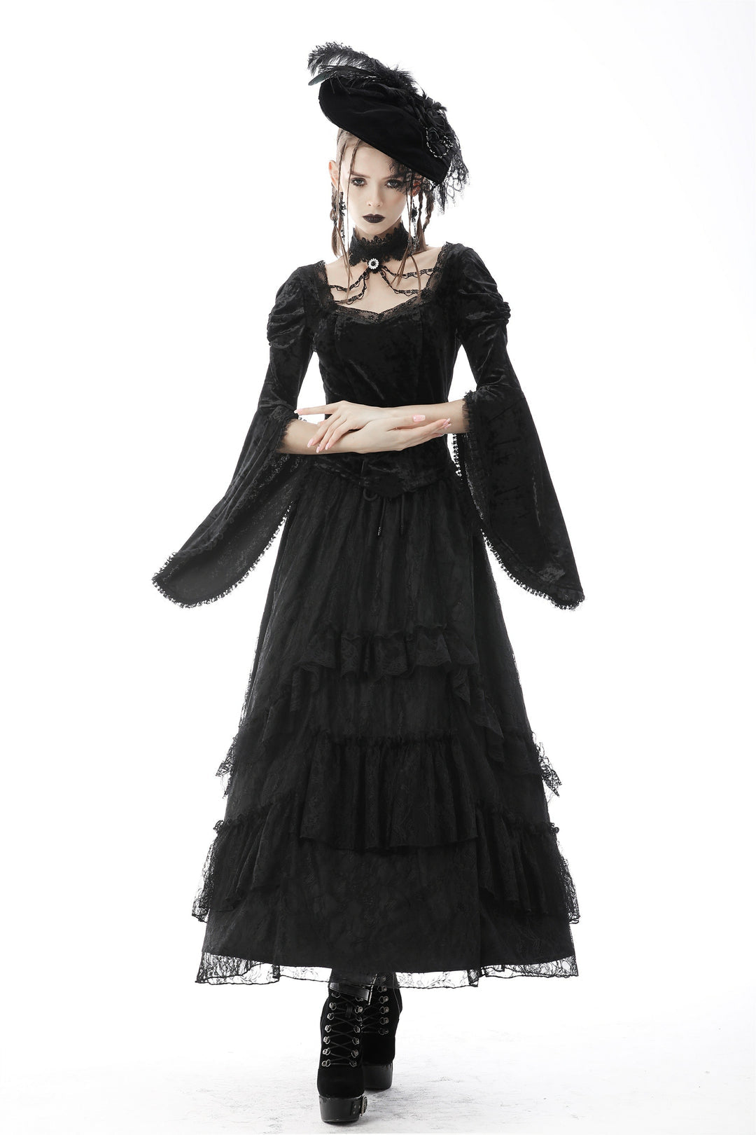 Frill Lace Long Skirt