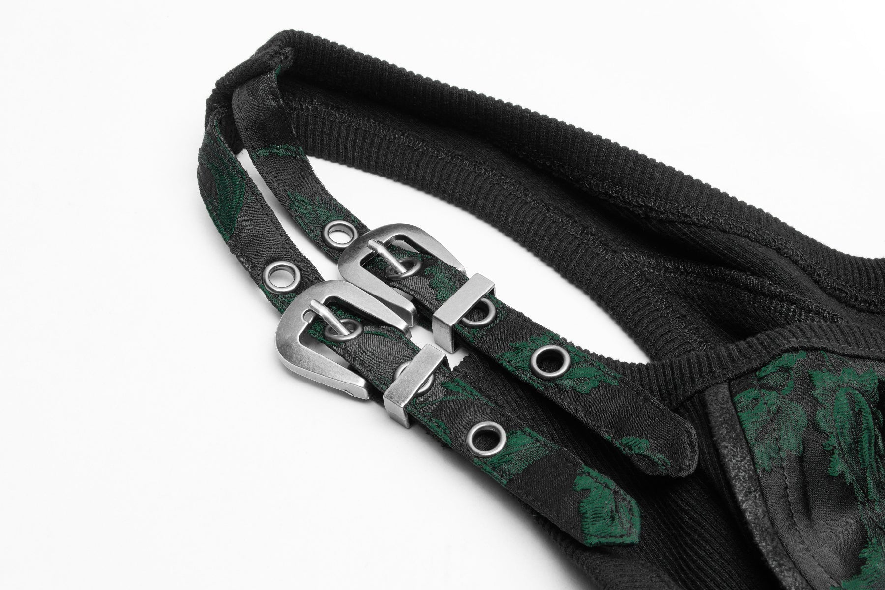 Green Poison Ivy Corset Buckle Top