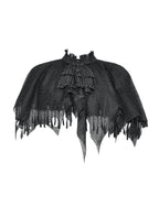 Tattered Cape Shrug With Crucifix Cravat
