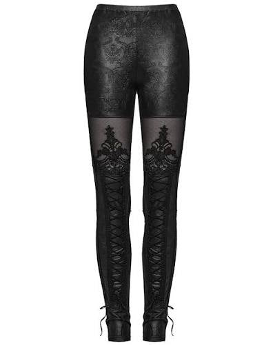 Gothic Embossed Decorative Leggings