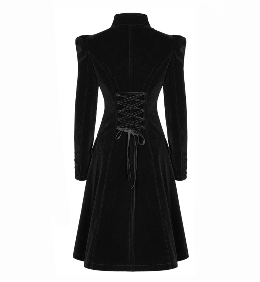 Mid Length Elegant Velvet Gothic Coat