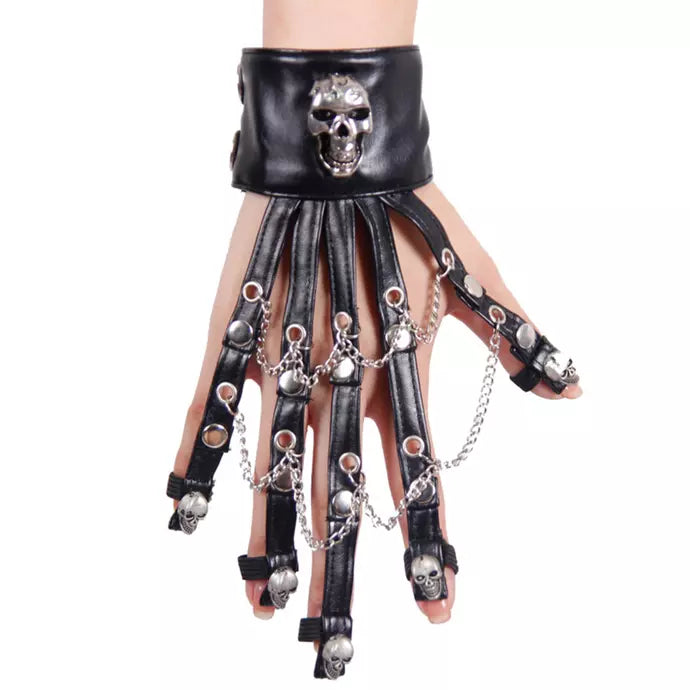 Women’s Skeleton Skull Chain Hand Claw Glove