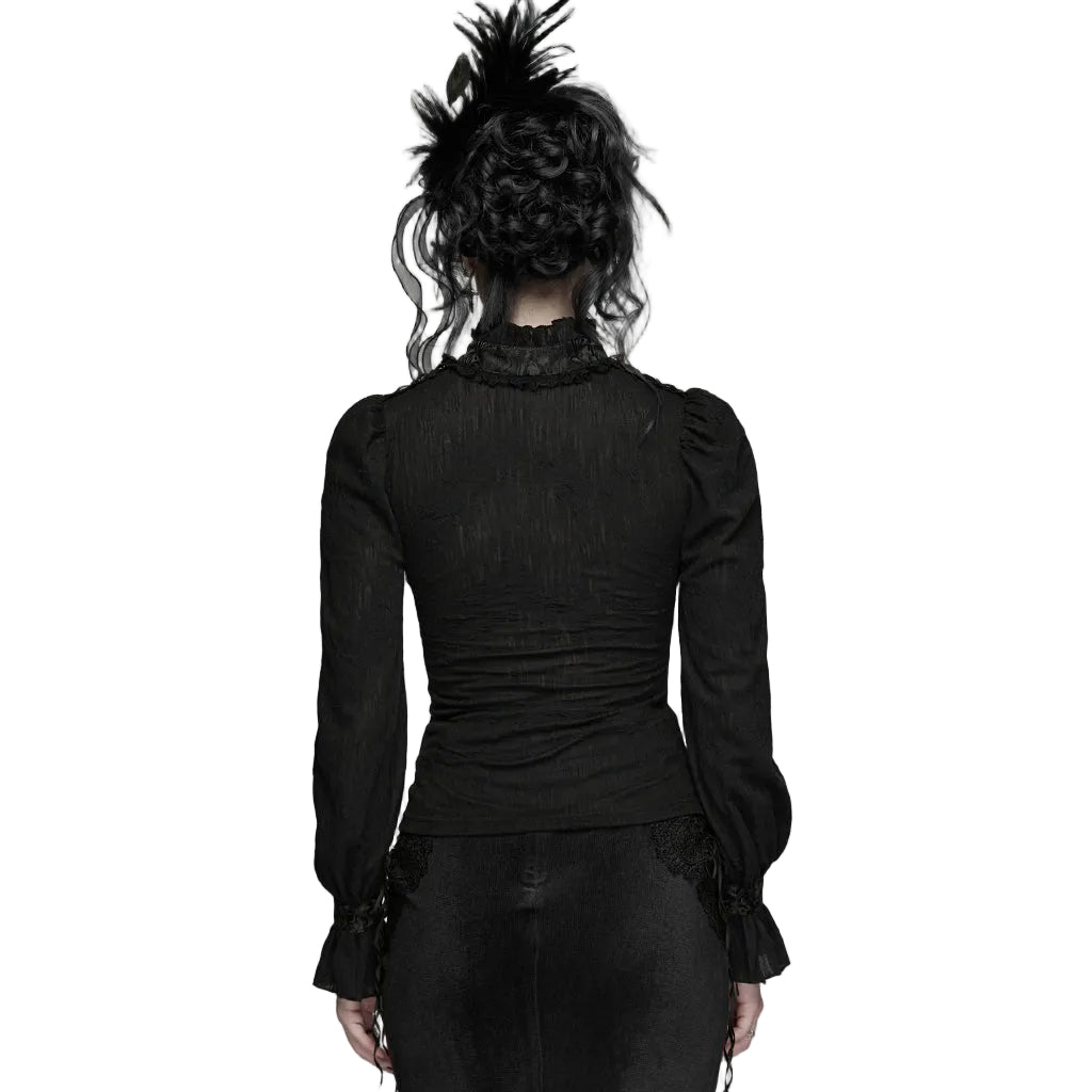High Neck Laced Blouse
