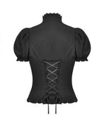 Ruffle Neckline Short Blouse