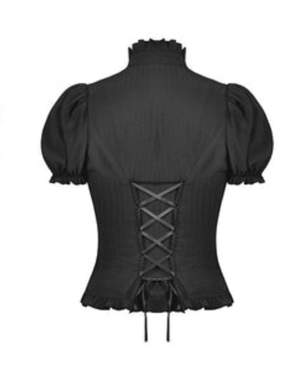 Ruffle Neckline Short Blouse