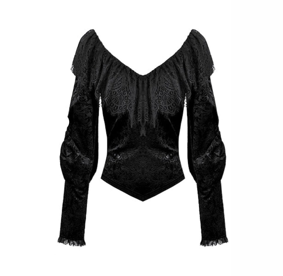 Velvet Jacquard Blouse