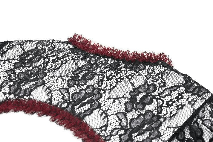 Red Rim Black Lace Bolero
