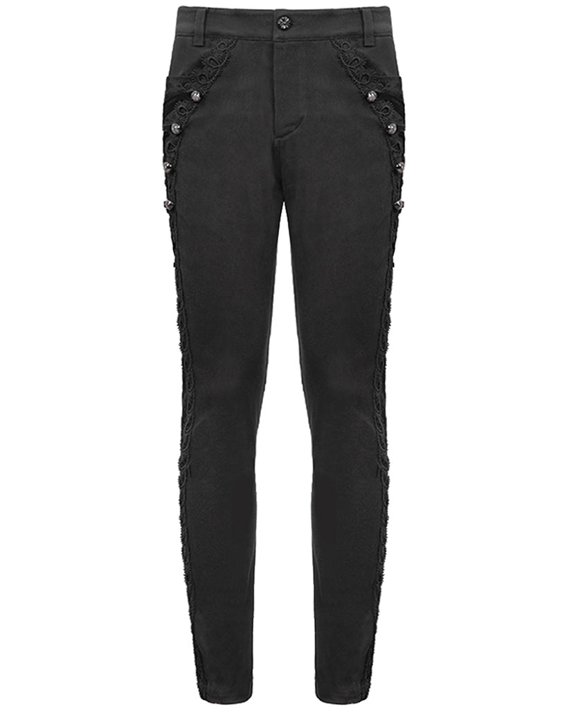 Formal Side Button Lace Up Trouser
