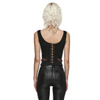 Red Poison Ivy Corset Buckle Top