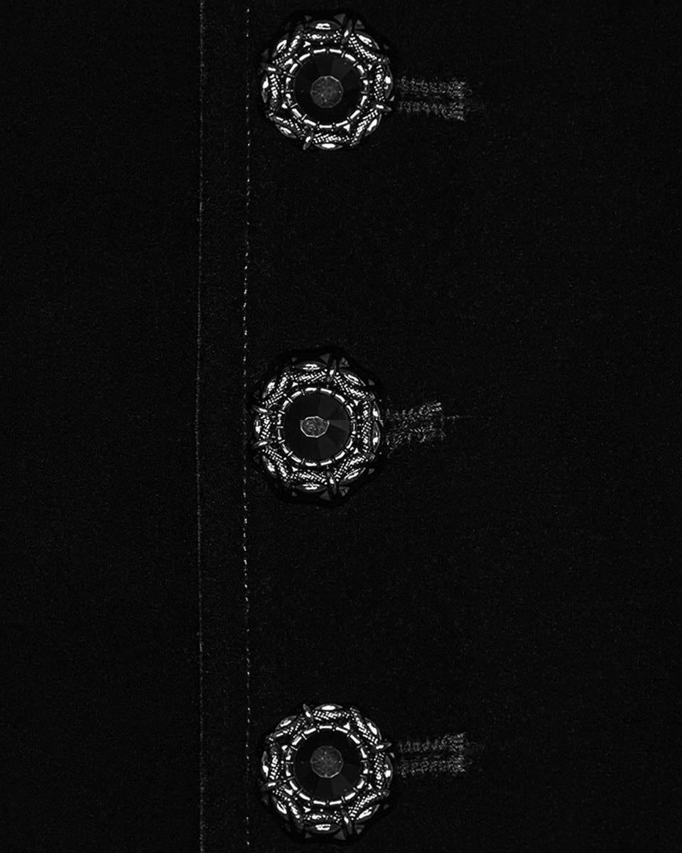 Long Flocked Velvet Waistcoat Jacket