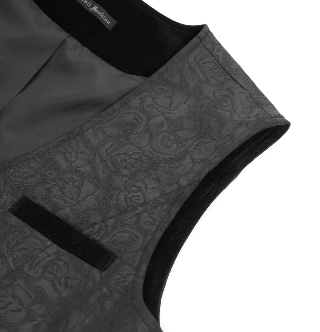 Rose Print Crucifix Waistcoat