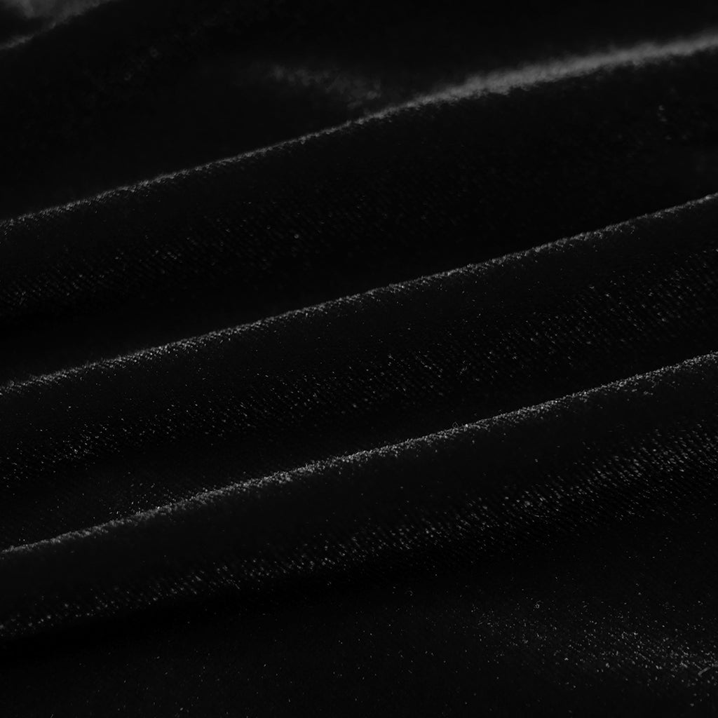 Black Gothic Hi-Lo Waterfall Velvet Sleeveless Dress