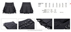 Punk Metal Strap Mini Skirt