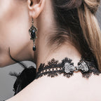 Side Rose Lace Choker