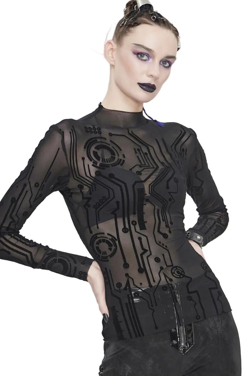 Abstract Sheer Top