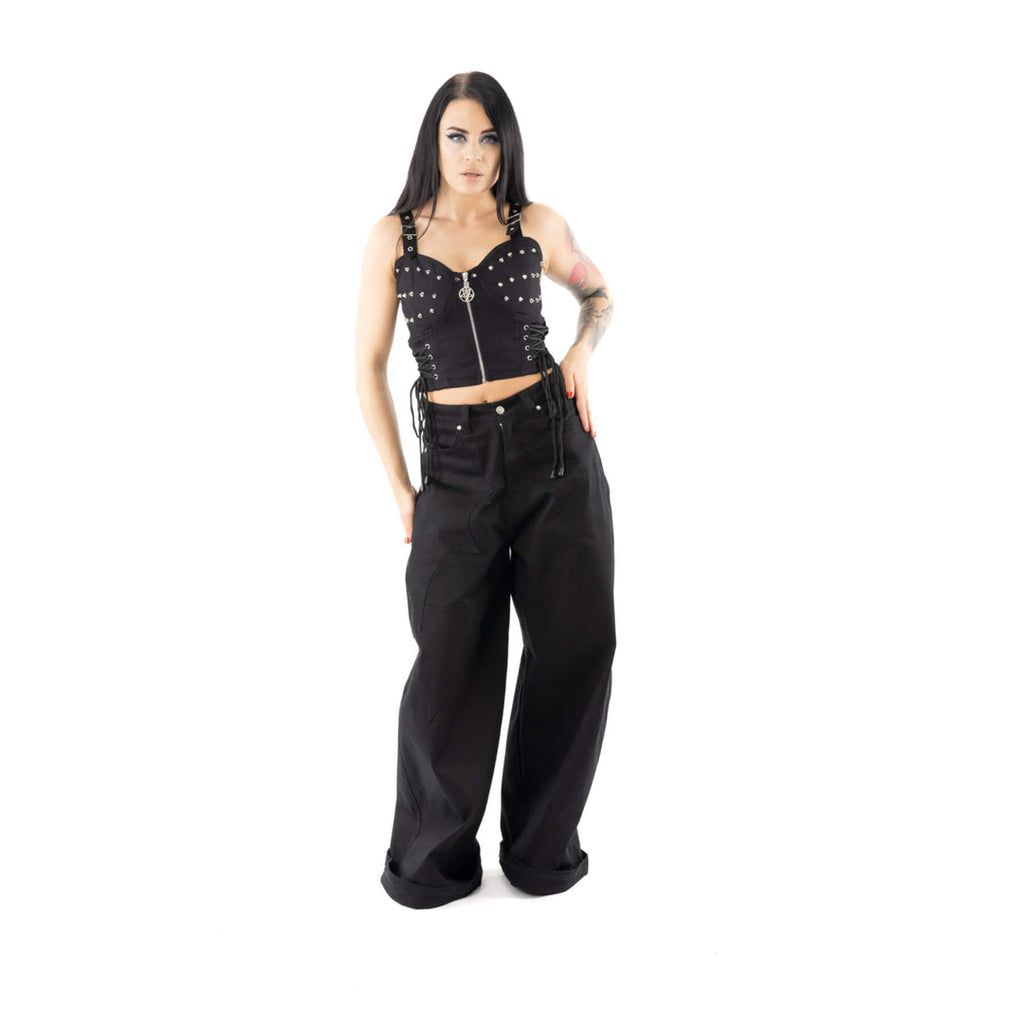 Kahlo Lace Up Zip Top