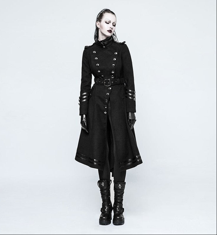 Women’s Military Uniform Belt Long Coat