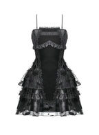 Bat Coffin Ruffle Layer Mini Dress
