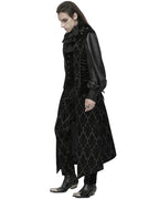 Long Flocked Velvet Waistcoat Jacket