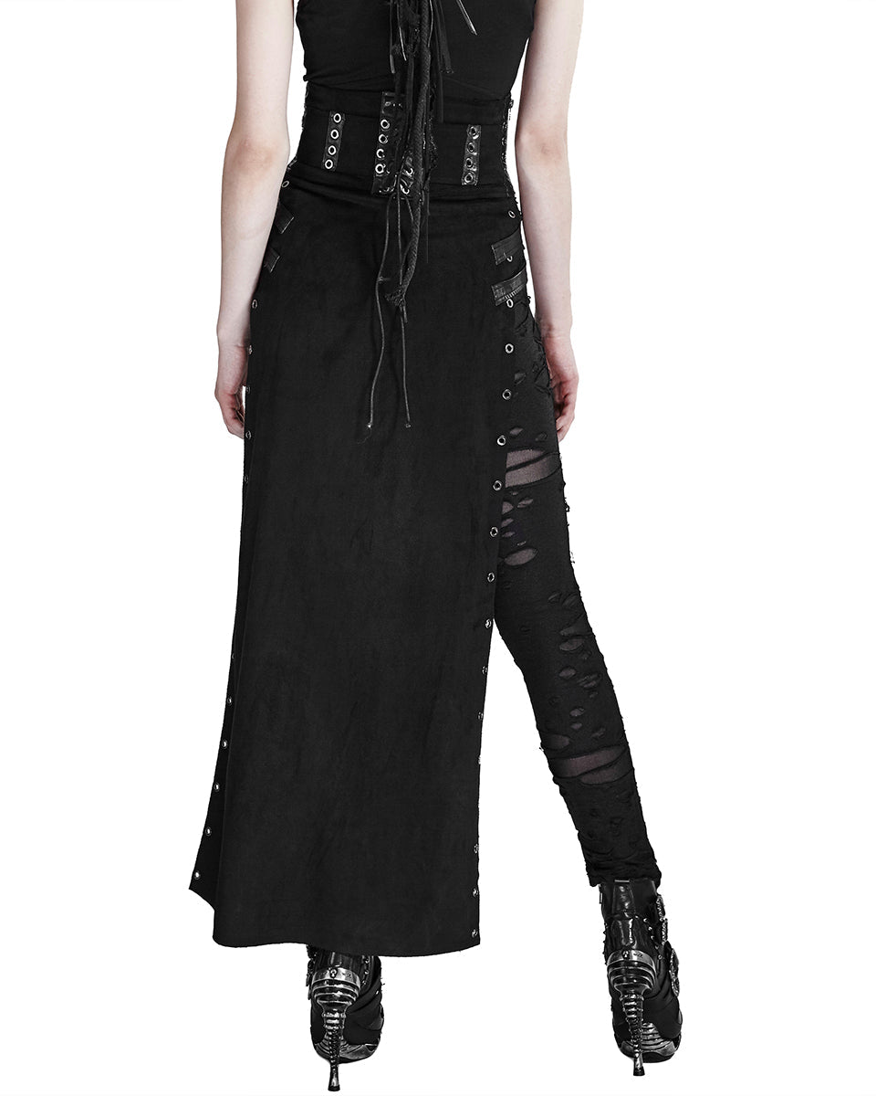 Katana Buckle Side Split Skirt