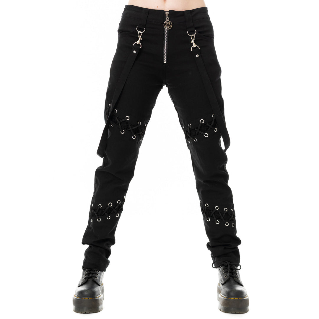 Eyelet Lace Up Clip Pants